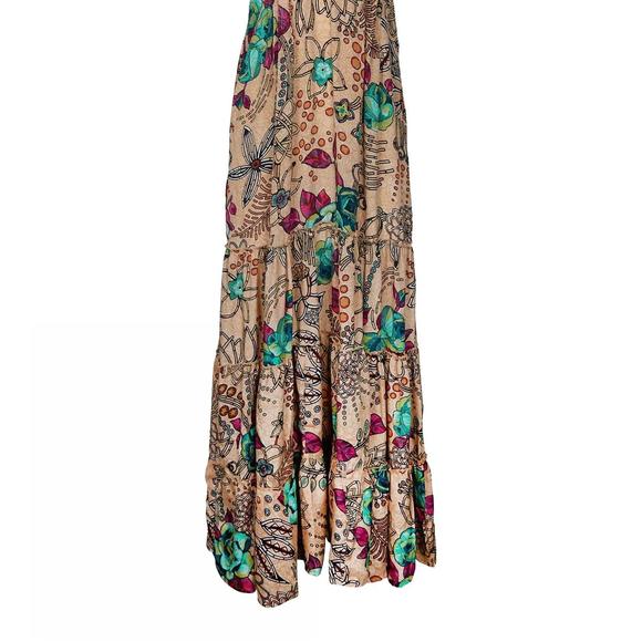 NEW RAGA sapana tiered floral-print maxi dress in beige - Picture 2 of 2